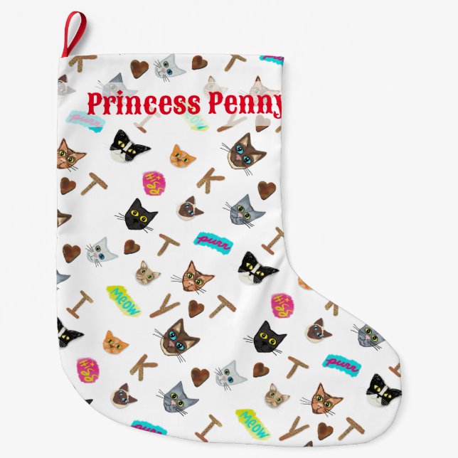 Meia De Natal Grande Coleção de Cabeças Epic Cat (Frente)