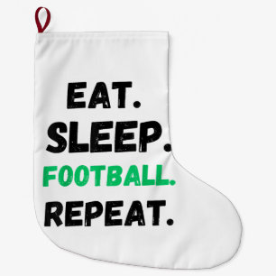 Meia De Natal Grande Coma Futebol de Sono Repito Gato Comendo Futebol
