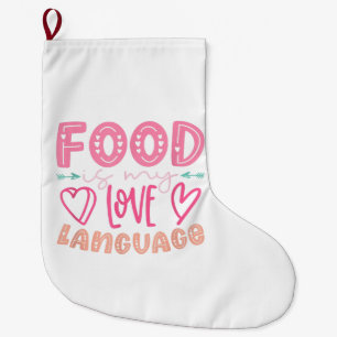 Meia De Natal Grande Comida É Minha Língua De Amor - Chef De Chef De Co