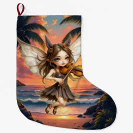 Meia De Natal Grande Cordas Sussurrantes da Fada do Pôr do Sol.