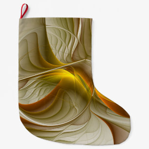 Meia De Natal Grande Cores de Metais Preciosos, Arte Abstrata Fractal