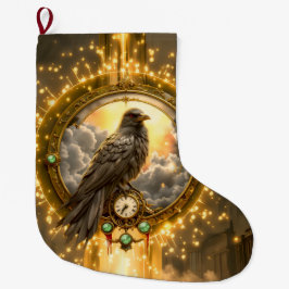 Meia De Natal Grande Corvo Guardião do Tempo – Relógio Gótico 