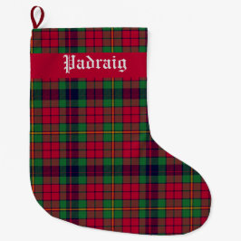 Meia De Natal Grande County Clare Tartan Personalizável