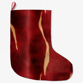 Meia De Natal Grande Cowhide Vermelho Ocidental