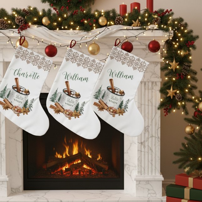 Meia De Natal Grande Cozy Winter White Simple Holiday (Criador carregado)