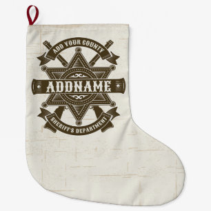 Meia De Natal Grande Crachá de fuzis-adjuntos do Xerife Oeste Personali