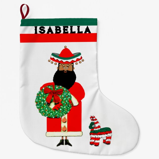 Meia De Natal Grande Criativo Mexicano (Frente)