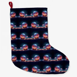 Meia De Natal Grande Crystal Snowballs Holiday Stocking