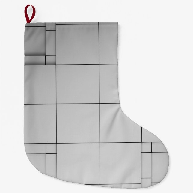 Meia De Natal Grande Cubos abstrato (Frente)