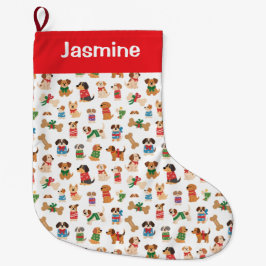 Meia De Natal Grande Customisable Simple Colourful Xmas Tree Pet