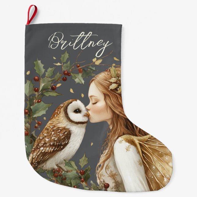 Meia De Natal Grande Cute Forestcore Christmas Fairy (Frente)