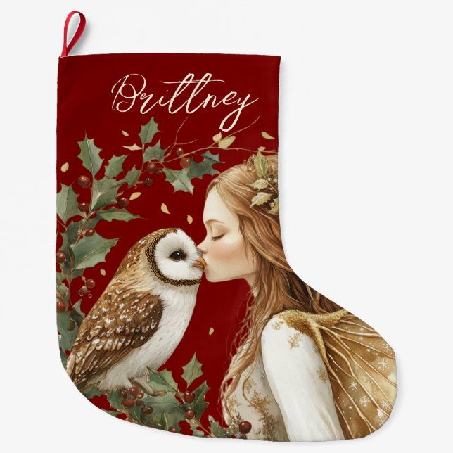 Meia De Natal Grande Cute Forestcore Christmas Fairy (Frente)