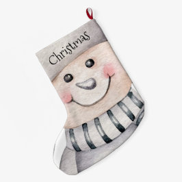 Meia De Natal Grande Cute Snowmen