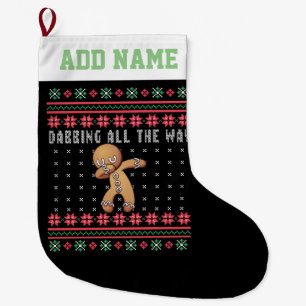 Meia De Natal Grande Dabbing Gingerpão personalizado