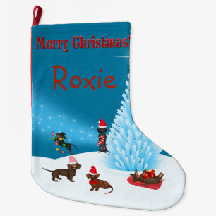 Meia De Natal Grande Dachshund bonito meia personalizada do Natal