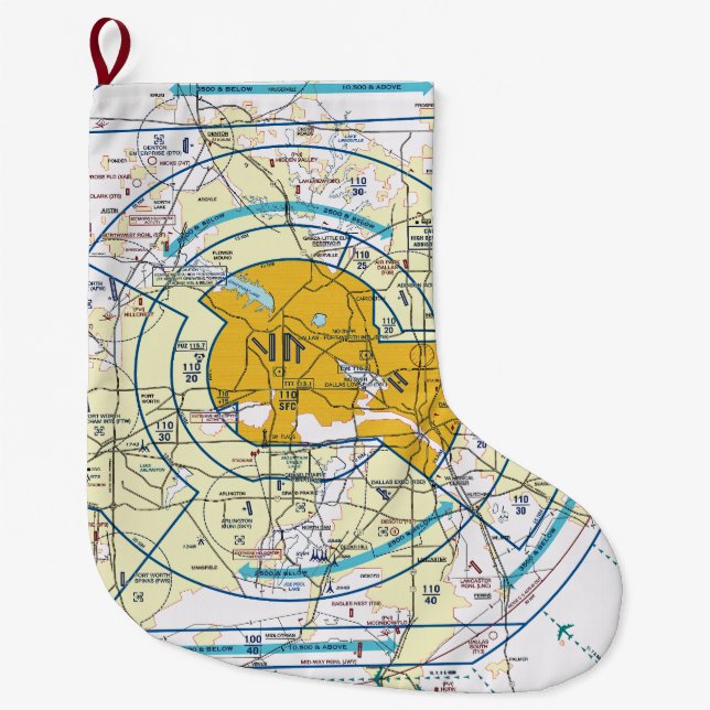 Meia De Natal Grande Dallas Ft Gráfico de Flyway do Worth (Frente)