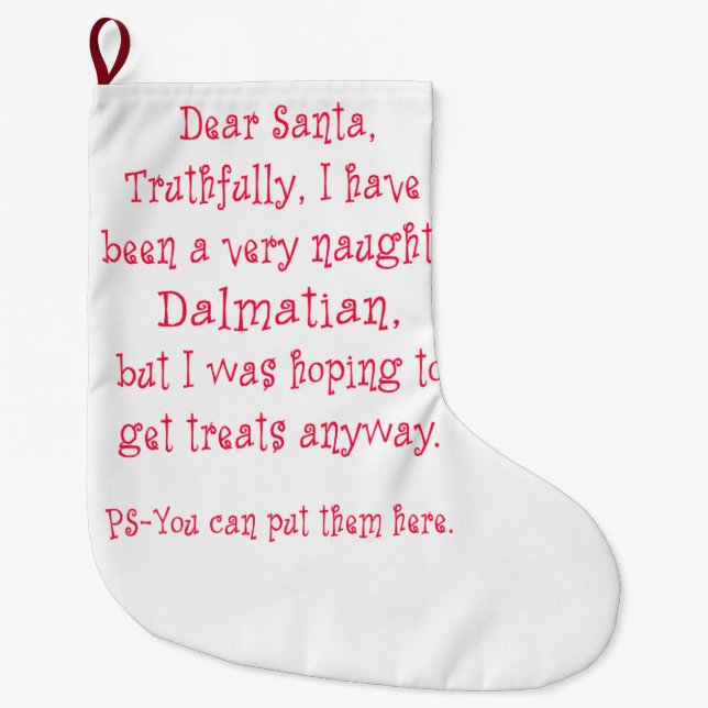 Meia De Natal Grande Dalmatian impertinente (Frente)