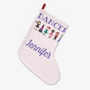 Meia De Natal Grande DANCER - Balé Rosa Púrpura Personalizado - Toque e