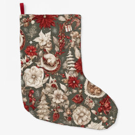 Meia De Natal Grande decoração de natal, flores