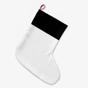 Meia De Natal Grande Decoração personalizável de feriado preto e bra