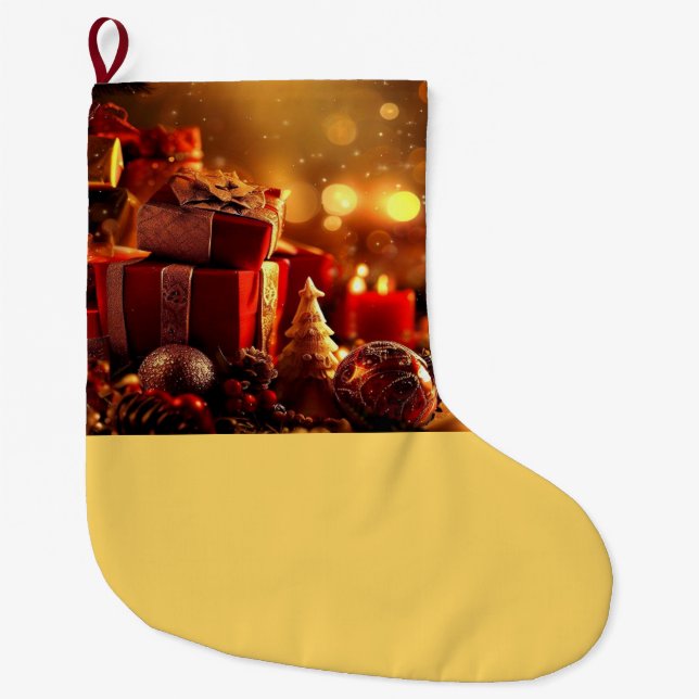 Meia De Natal Grande Decorações de Natal 3 (Frente)