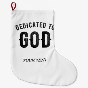 MEIA DE NATAL GRANDE DEDICADO A DEUS TEXTO NEGRO PERSONALIZÁVEL LEGAL