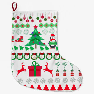 Meia De Natal Grande Desenho de Natal de Suéter Feio