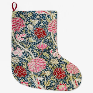 Meia De Natal Grande Desenho Floral de Flor de William Morris Cray Vint