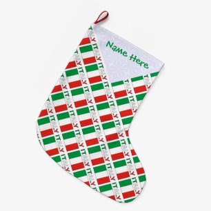Meia De Natal Grande Desenho Personalizado de Herança com Bandeira Ital