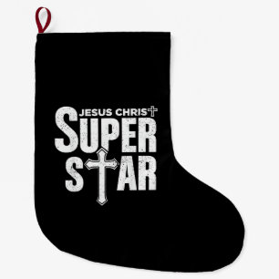 Meia De Natal Grande Design Cristão Vintage Jesus Cristo Super