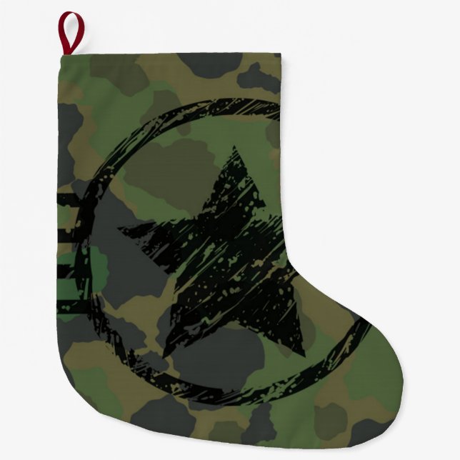 Meia De Natal Grande design de camuflagem militar (Frente)