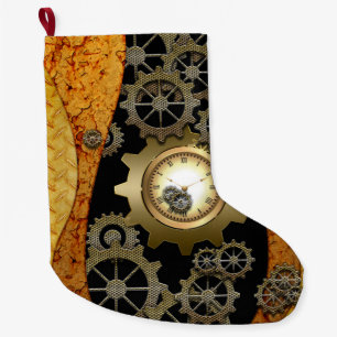Meia De Natal Grande Design impressionante do steampunk com pulsos de