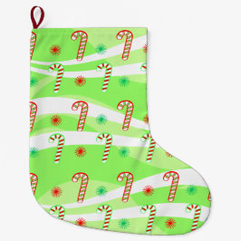 Meia De Natal Grande Design Moderno de Bengalas de Natal
