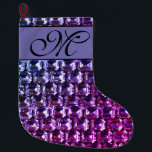 Meia De Natal Grande Diamantes de pedra roxa Elegante<br><div class="desc">Velho brilho de Hollywood e glamour - elegantes diamantes roxos roxos rosa, padrão de gemstone. Uma ideia de presente de excelente para o Natal, aniversários ou só porque ela é maravilhosa! - Dê esta bagagem glamourosa moderna, fabulosa, moderna, divertida e brilhante à sua pessoa favorita! O texto pode ser alterado...</div>