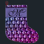 Meia De Natal Grande Diamantes de pedra roxa Elegante<br><div class="desc">Velho brilho de Hollywood e glamour - elegantes diamantes roxos roxos rosa, padrão de gemstone. Uma ideia de presente de excelente para o Natal, aniversários ou só porque ela é maravilhosa! - Dê esta bagagem glamourosa moderna, fabulosa, moderna, divertida e brilhante à sua pessoa favorita! O texto pode ser alterado...</div>