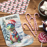 Meia De Natal Grande Dino Wonderland Holiday Fesage Watercolor<br><div class="desc">Apresentando nossa encantadora estocagem de Natal que traz a magia da época de férias à vida com uma reviravolta adorável - conheça nossa Watercolor Dino Wonderland Stocking! Este design delicioso apresenta um dinossauro fofo escondido em trajes festivos, fazer a adição perfeita às celebrações de Natal do seu pequeno. Imaginem uma...</div>