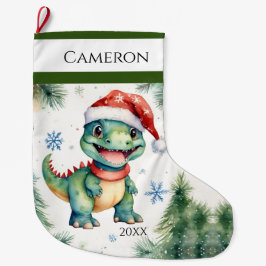 Meia De Natal Grande Dinossauro Engraçado Xmas