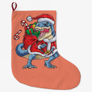 Meia De Natal Grande Dinossauro Natal Papai Noel T rex Homens