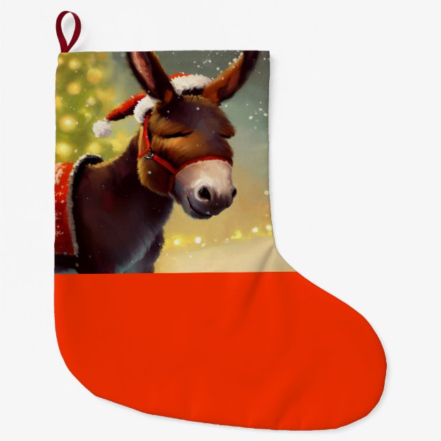 Meia De Natal Grande Donkey Natal 4 (Frente)
