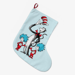 Meia De Natal Grande Dr. Seuss Gato no Chapéu, Coisa Um e Coisa Dois
