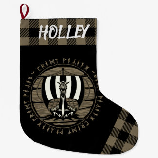 Meia De Natal Grande Dragão Personalizado Velejando Longship Sail Tan B