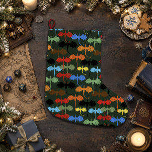 Meia De Natal Grande Dragões Fantasia de Voo Verde