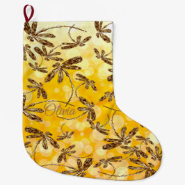 Meia De Natal Grande Dragonfly Sunshine