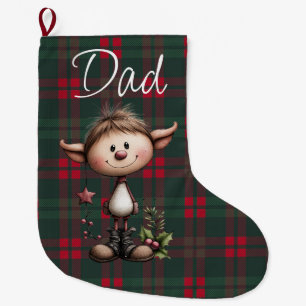 Meia De Natal Grande Duende de Natal Personalizável