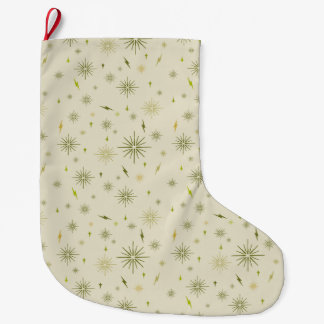 Meia De Natal Grande Eggnog Snowflakes - Avocado