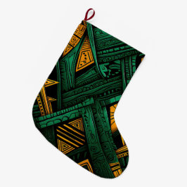 Meia De Natal Grande Elegância de Emerald Ankara - Ancara Verde African