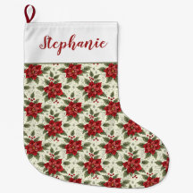 Elegante Poinsettia Floral Personalizada