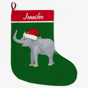 Meia De Natal Grande Elephant Cute