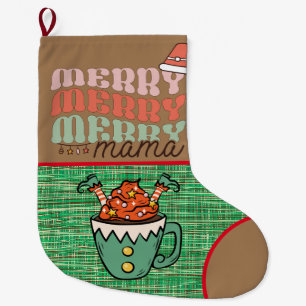 Meia De Natal Grande Elf Russo engraçado Adorável Feliz Natal Verde