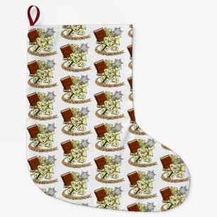 Meia De Natal Grande Escória de Natal de Design de Dice Cleric